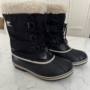 Sorel Kids Black and Cream Snow Boots